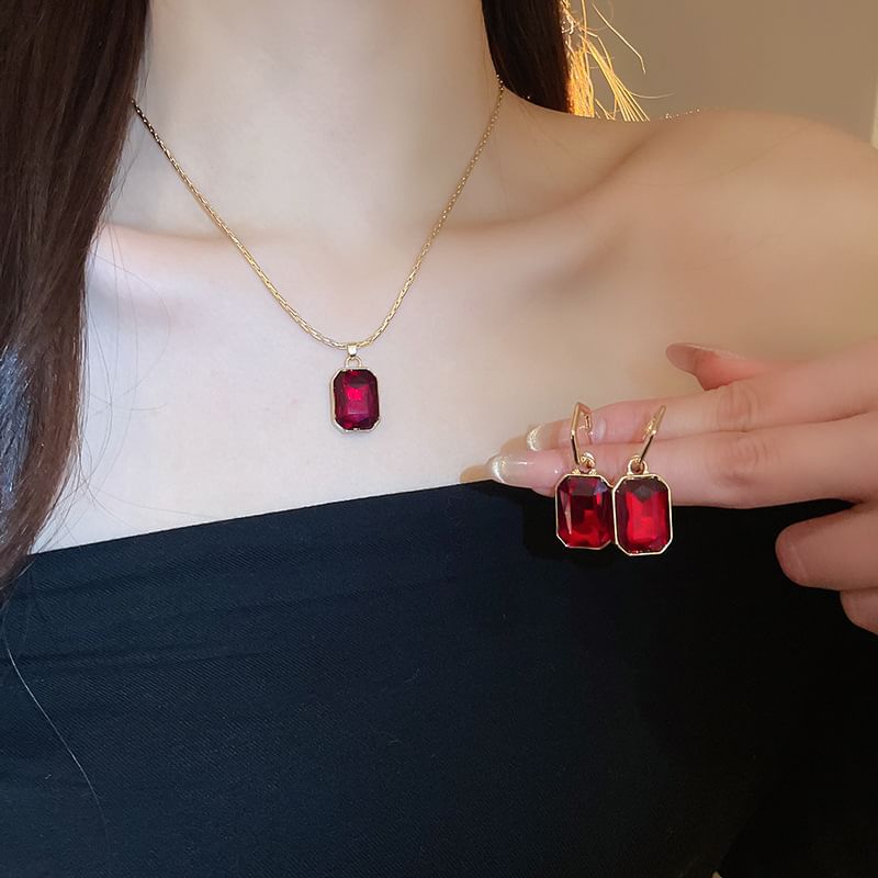 Pendant / Necklace Drop Rhinestone Hoop Earring