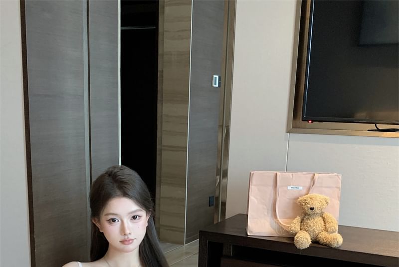 Plain Cami Asymmetrical Top Ruffle