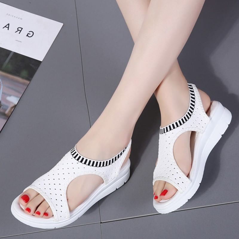 Cutout Contrast Sandals Trim