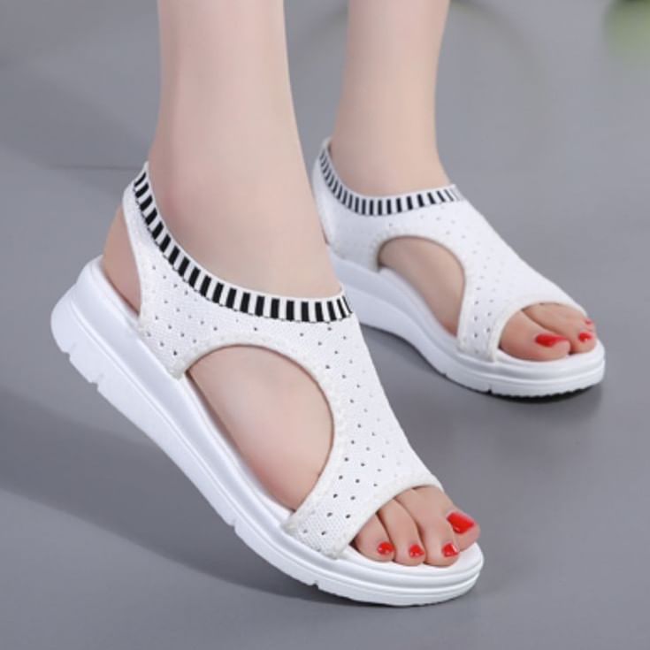 Cutout Contrast Sandals Trim