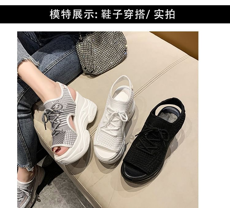 Peep-Toe Cutout Platform Sneakers