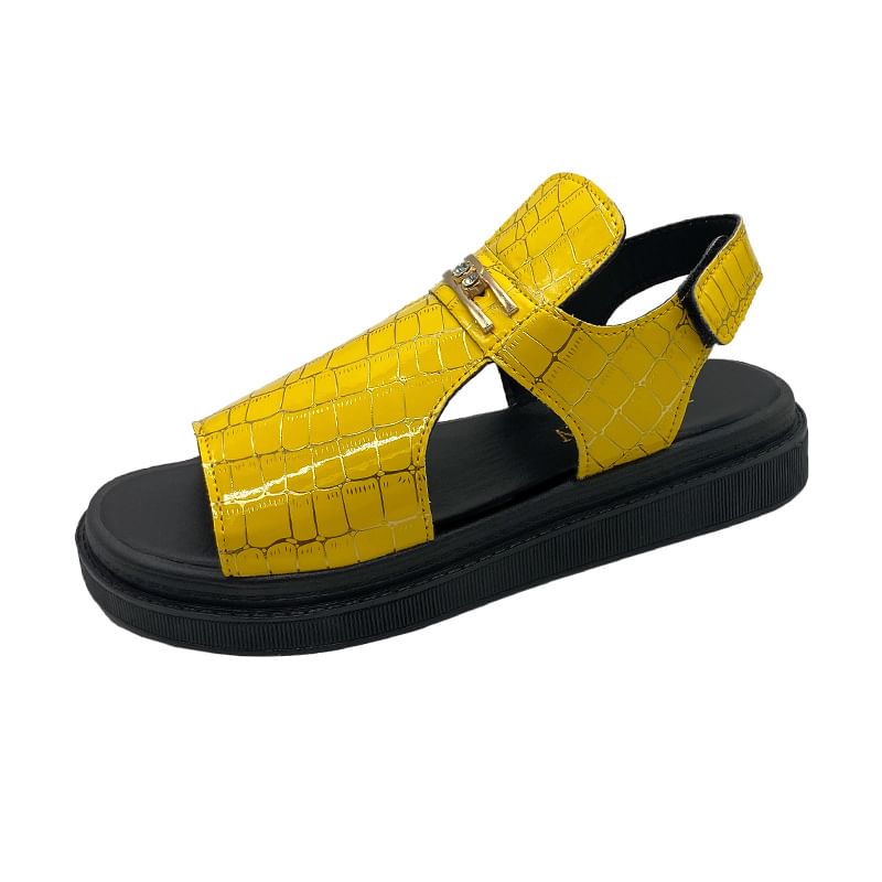 Sandals Croc Grain Buckled