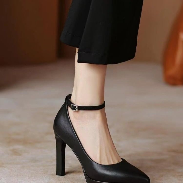 Ankle Strap Pointy Stiletto Heel Sandals Platform