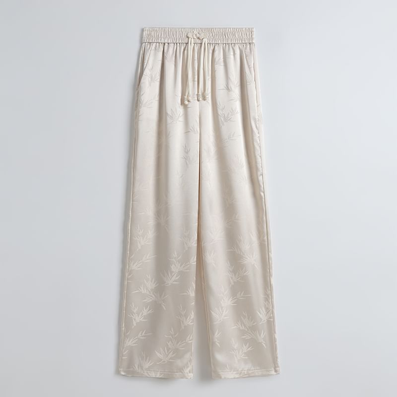 Leg Jacquard Designs) Wide Waist Bamboo High Pants (Various
