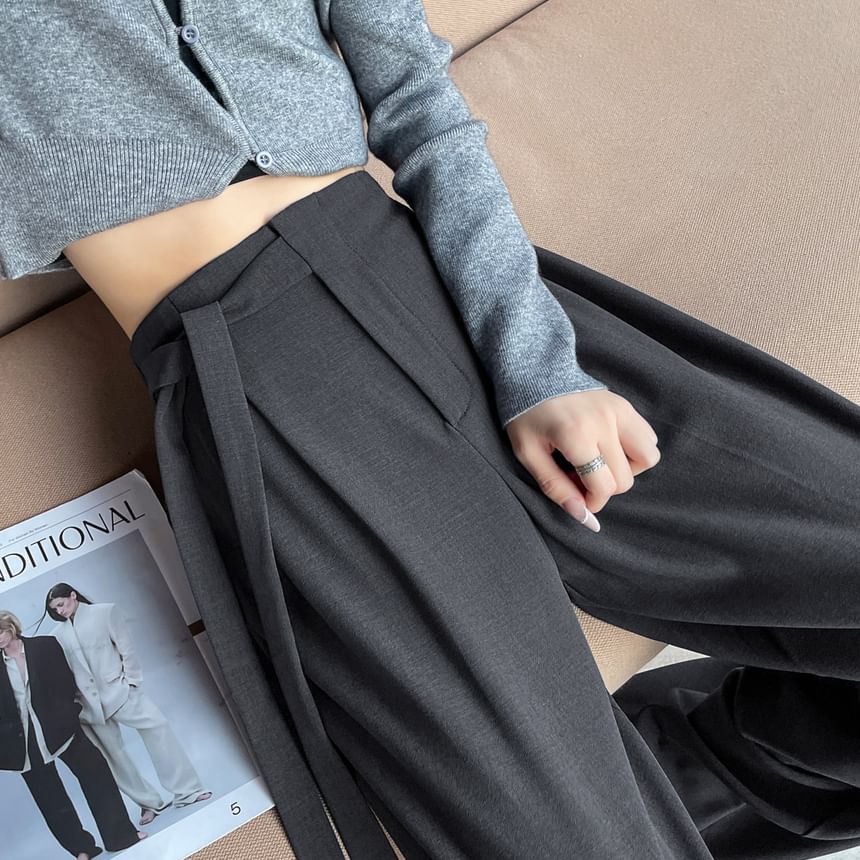 Designs) Rise Plain High Wide Asymmetrical Leg (Various Pants