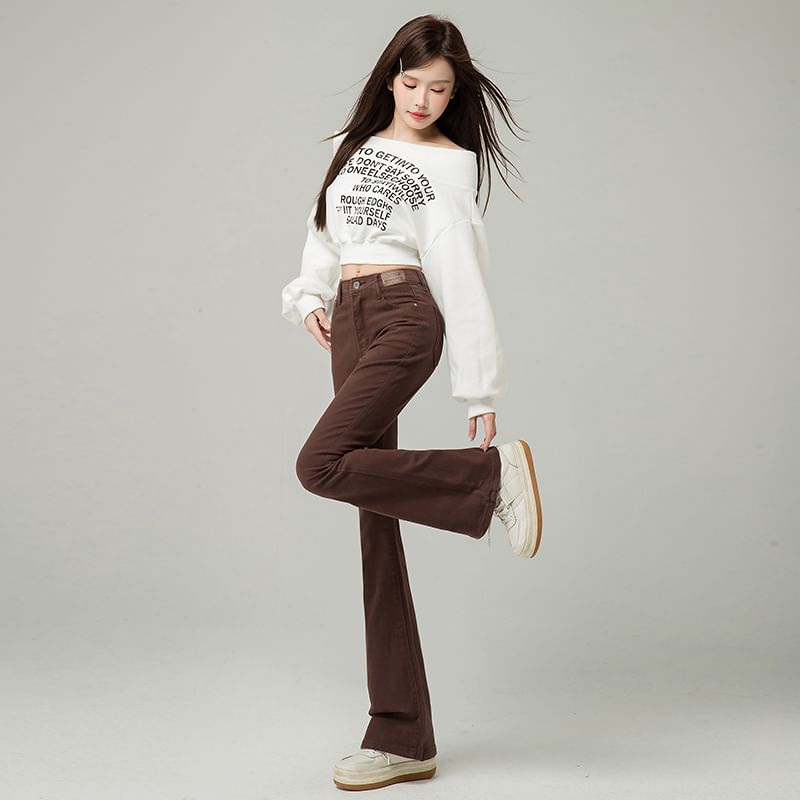 Jeans Bootcut Waist Designs) High Washed (Various