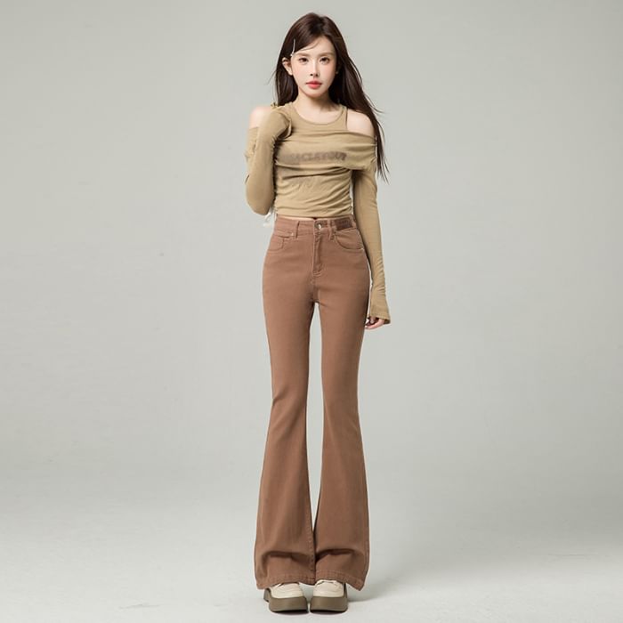 Jeans Bootcut Waist Designs) High Washed (Various