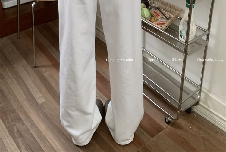 Embroidered Fit High Jeans Loose Bow Waist