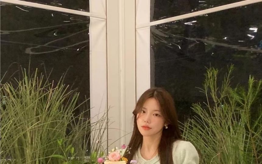 Round Neck Plain Fringed Tweed Button Jacket