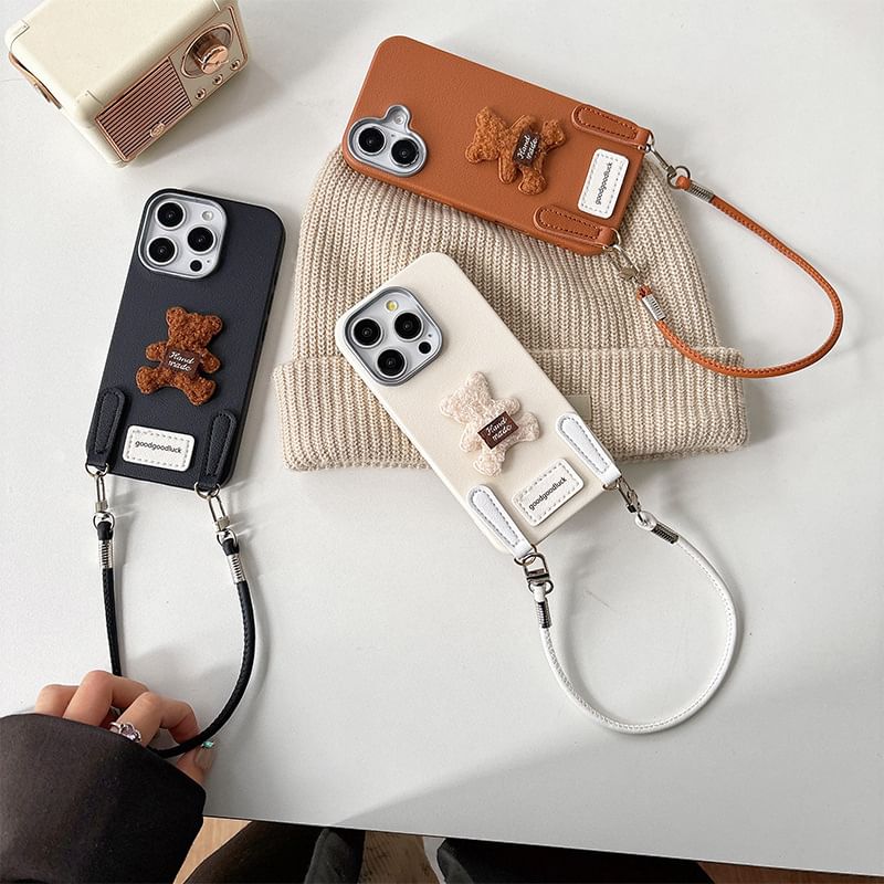 Bear Phone with Case Strap Applique