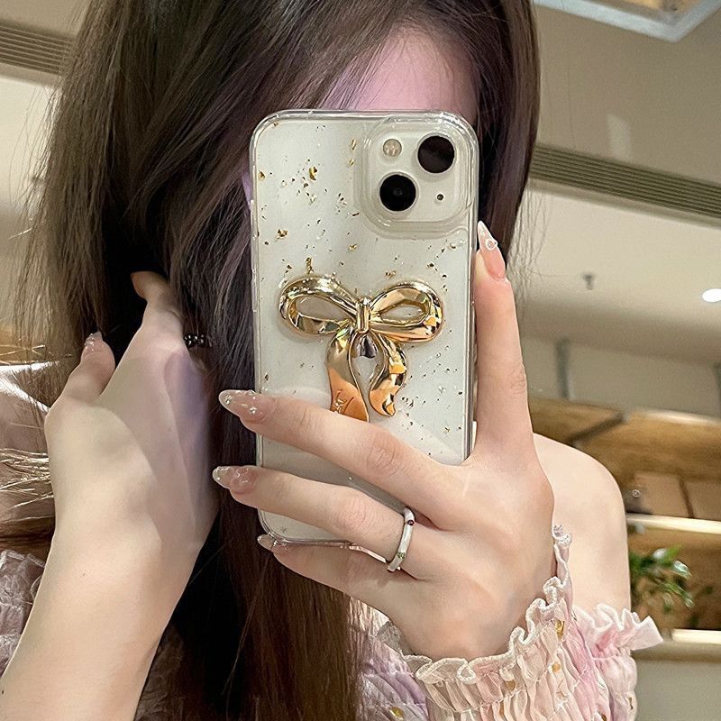 Case Phone Bow Gold Leaf