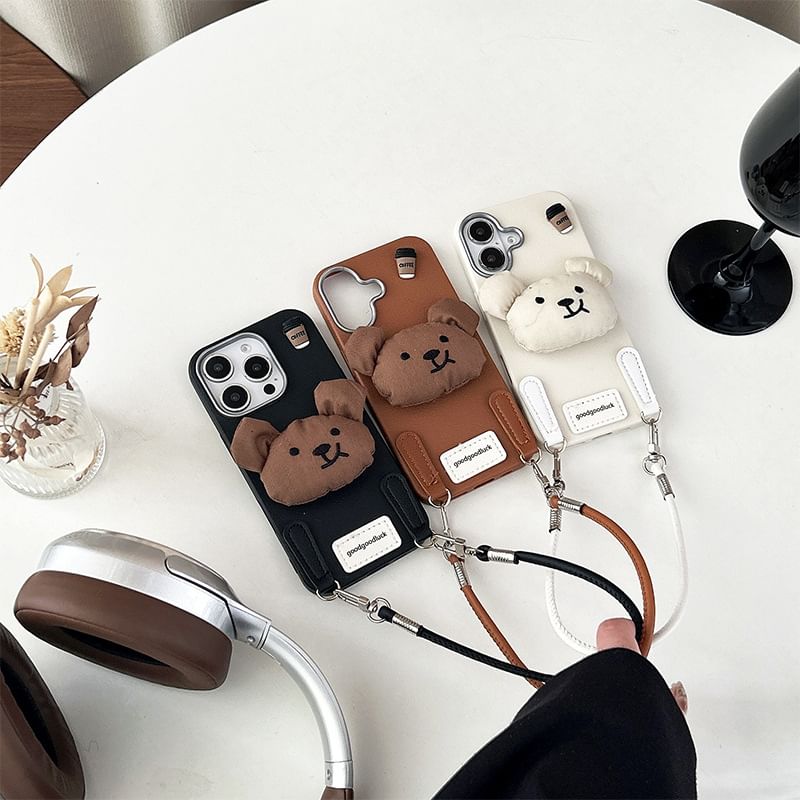 Strap Phone Puffed Case with Bear