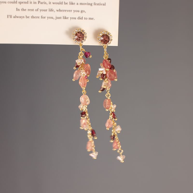 Beaded / Earring On Drop Rhinestone Clip