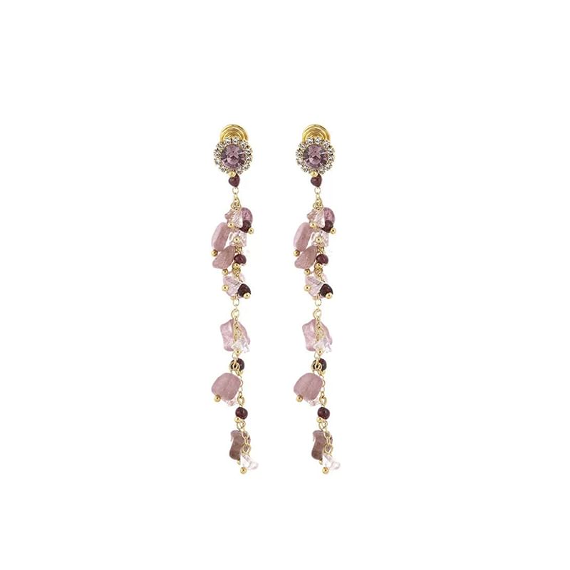 Beaded / Earring On Drop Rhinestone Clip