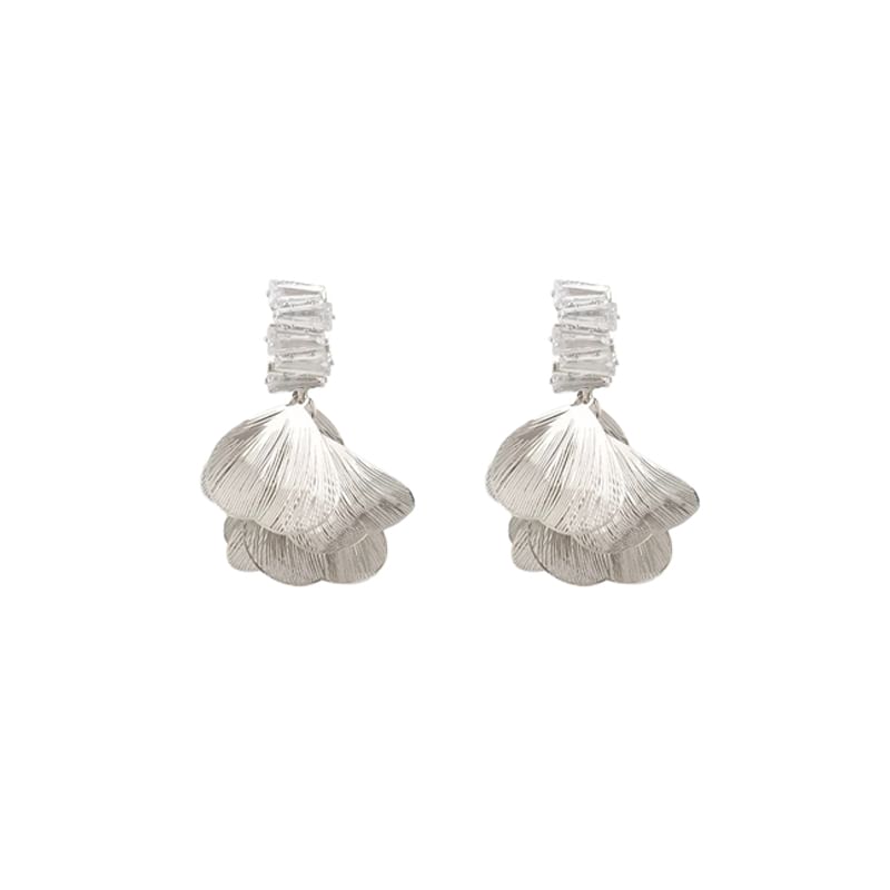 / Clip Petal Drop Earring Rhinestone On