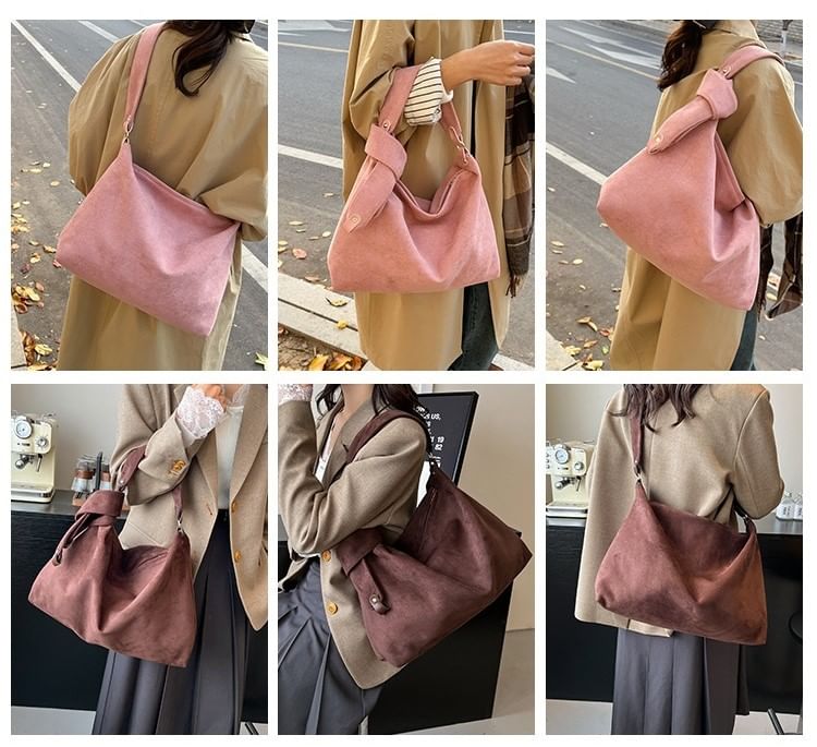 Tote Suede Bag Faux Plain