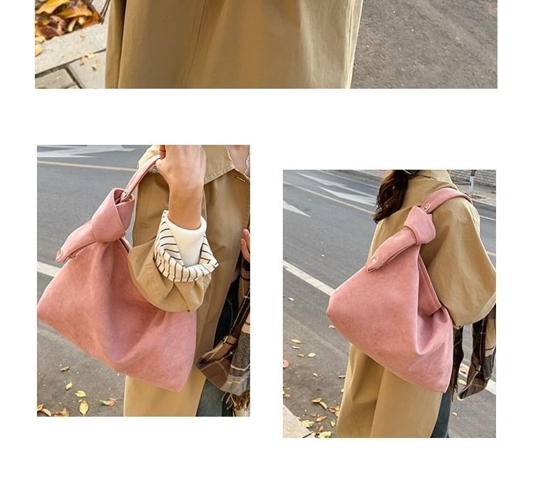 Tote Suede Bag Faux Plain