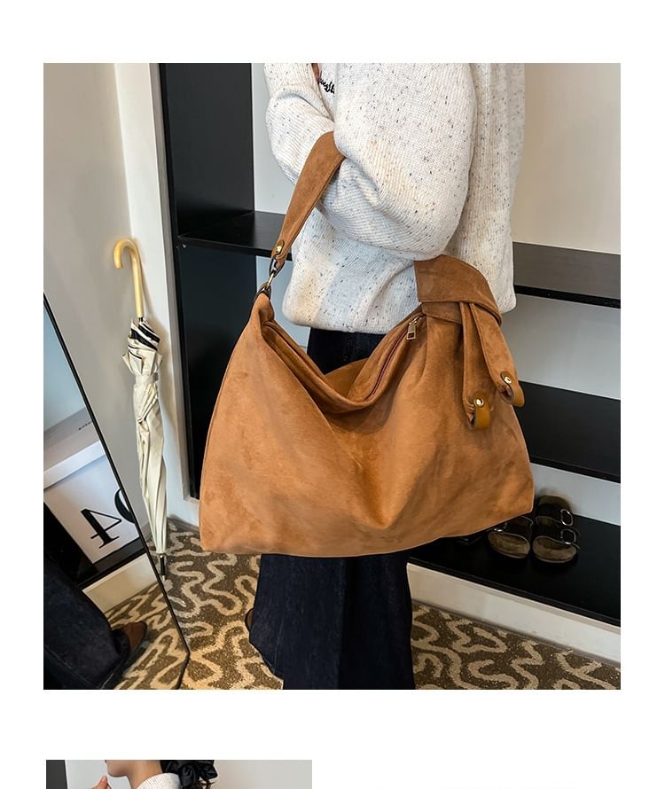 Tote Suede Bag Faux Plain