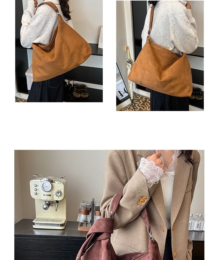 Tote Suede Bag Faux Plain