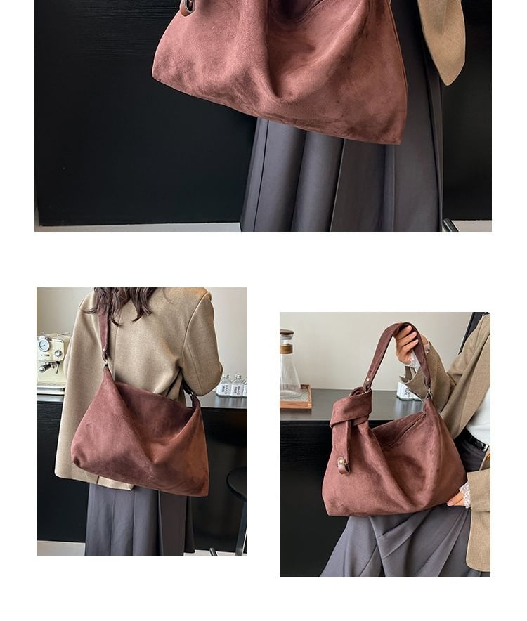 Tote Suede Bag Faux Plain