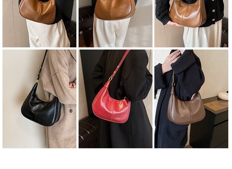 Bag Plain Faux Crossbody Leather