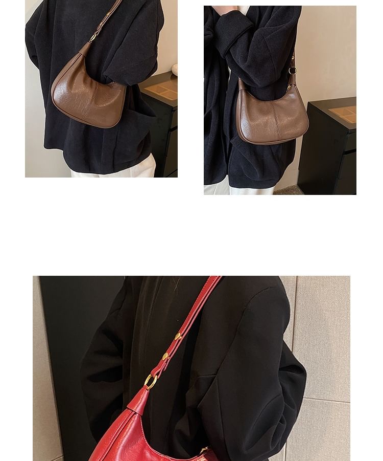 Bag Plain Faux Crossbody Leather