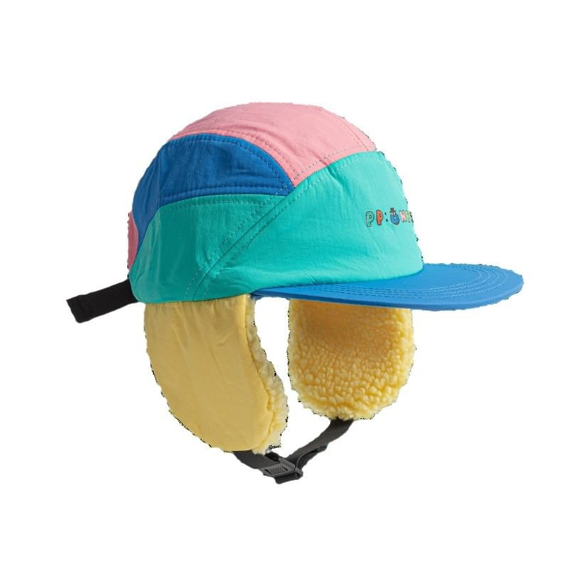 Cap Color Lettering Block Earflap