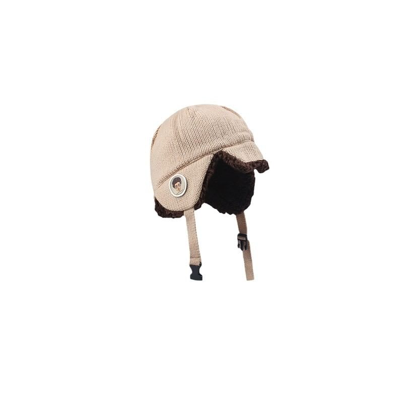 Embroidered Knit Cartoon Hat Trapper