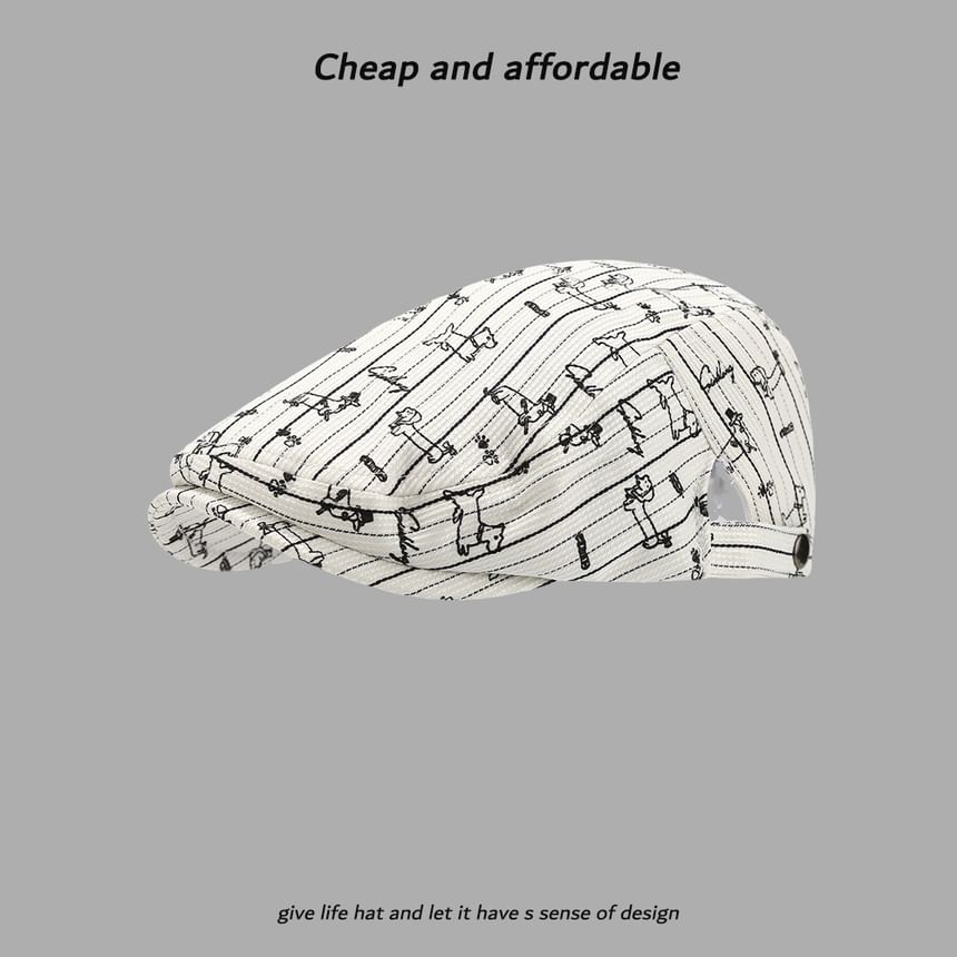 Newsboy Cap Print Dog