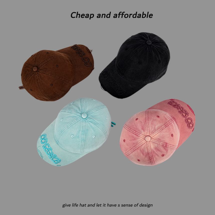 Washed Cap Embroidered Baseball Lettering