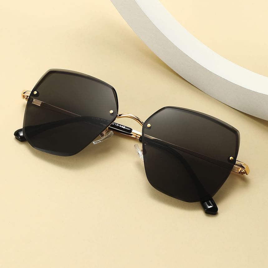 Sunglasses Oversized Rimless Geometric