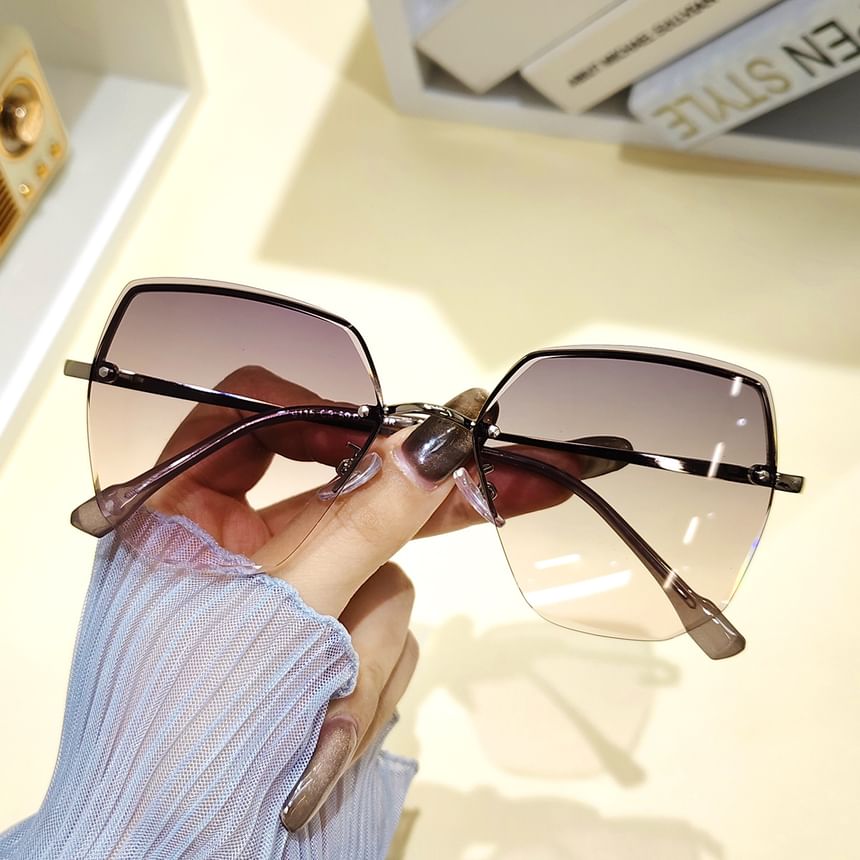 Sunglasses Oversized Rimless Geometric