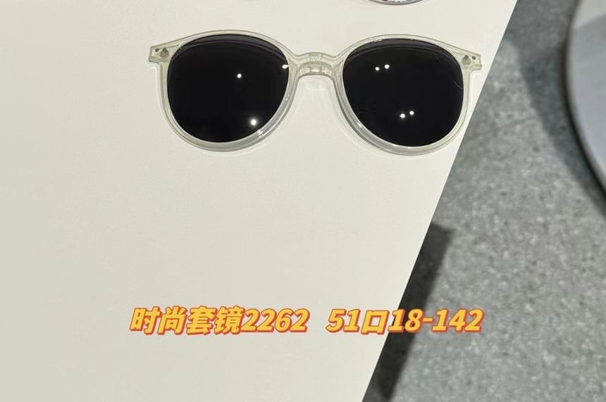 Glasses Sunglasses Metal On With Clip Round