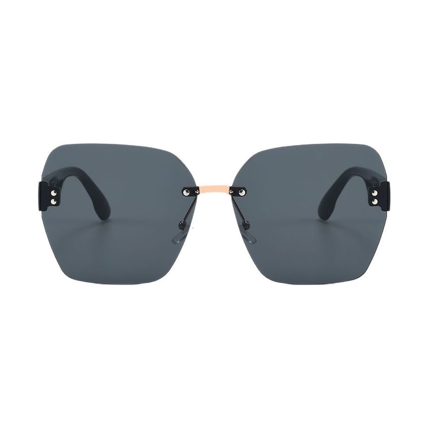 Rimless Geometric Oversized Sunglasses