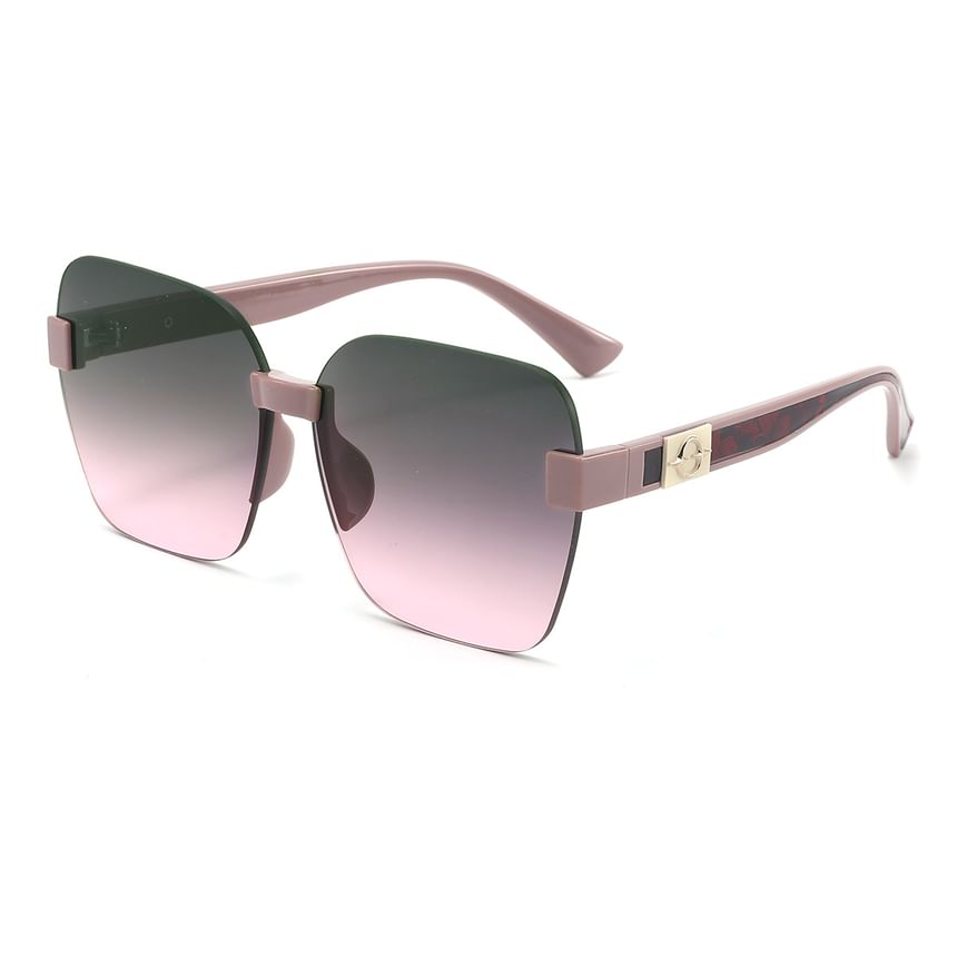 Oversized Geometric Rimless Sunglasses