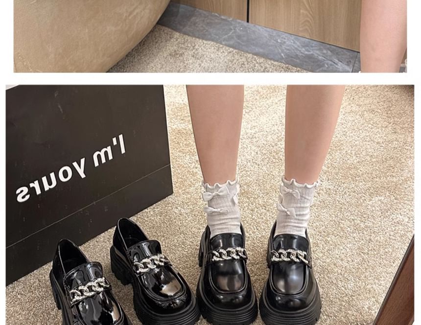 Loafers Chain Platform Accent Plain