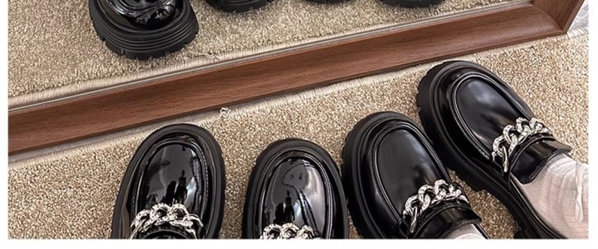 Loafers Chain Platform Accent Plain