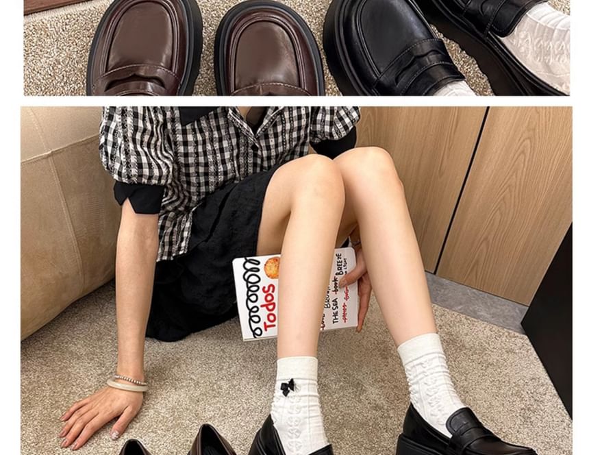 Platform Loafers Plain Penny