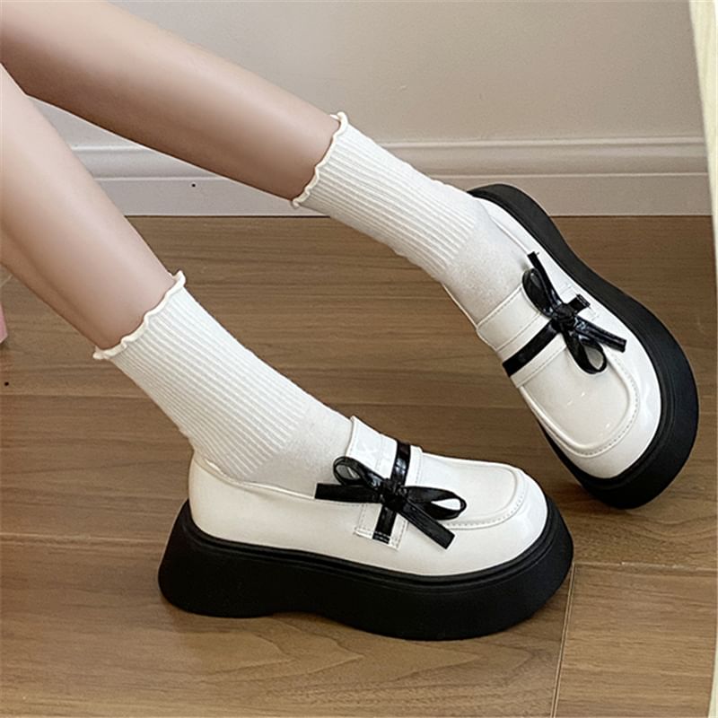 Loafers Bow Detail Platform