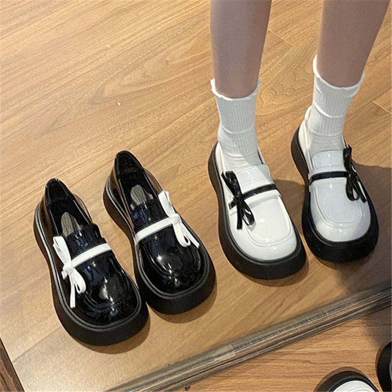 Loafers Bow Detail Platform