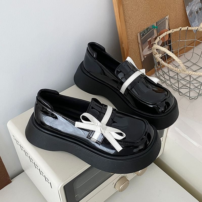 Loafers Bow Detail Platform
