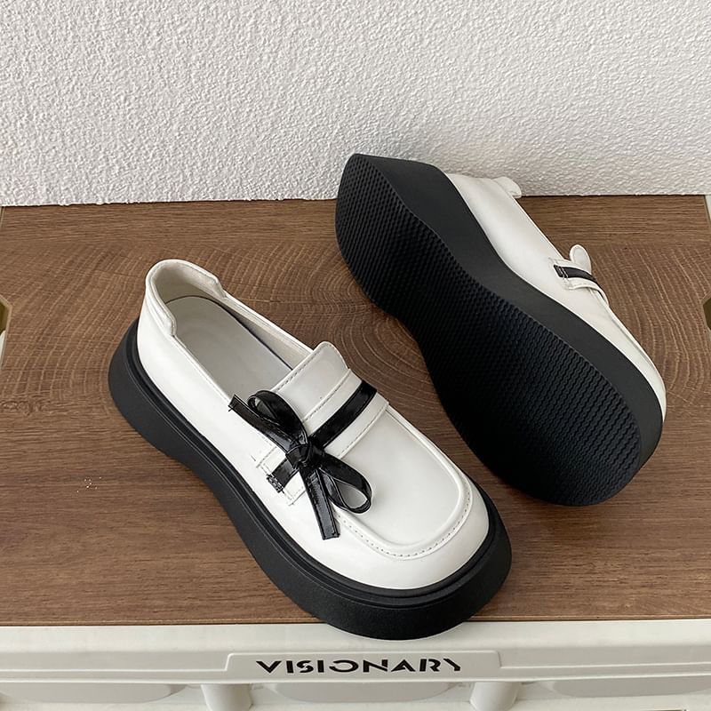 Loafers Bow Detail Platform