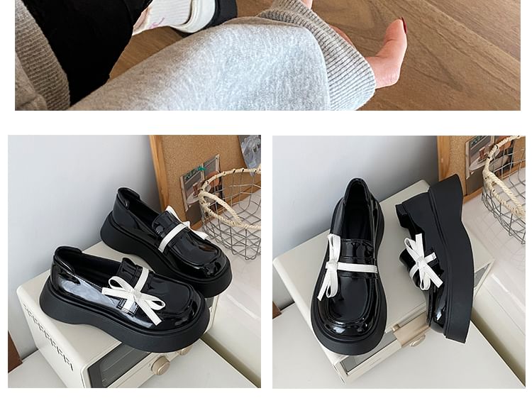 Loafers Bow Detail Platform
