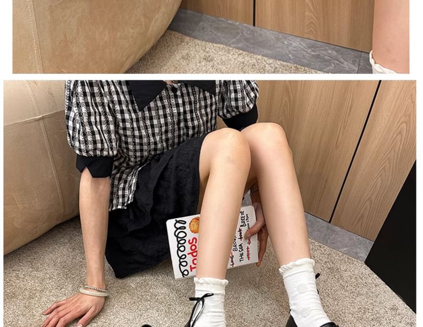 Ruffle Loafers Platform Trim Plain