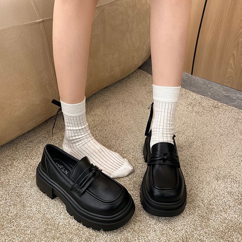 Detail Loafers Plain Knot Platform