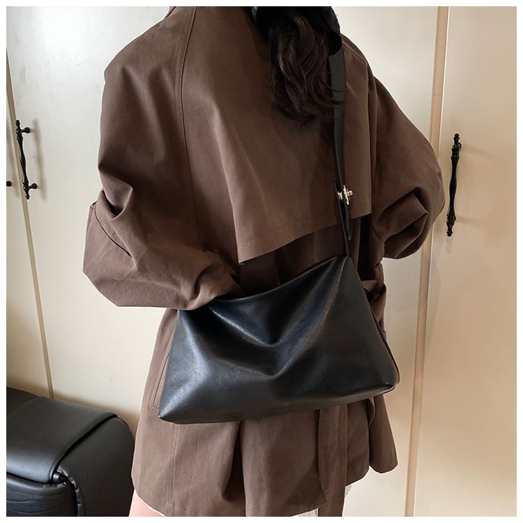 Faux Plain Bag Shoulder Leather