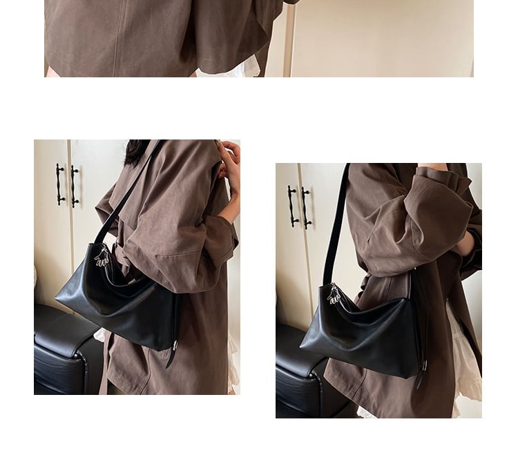 Faux Plain Bag Shoulder Leather