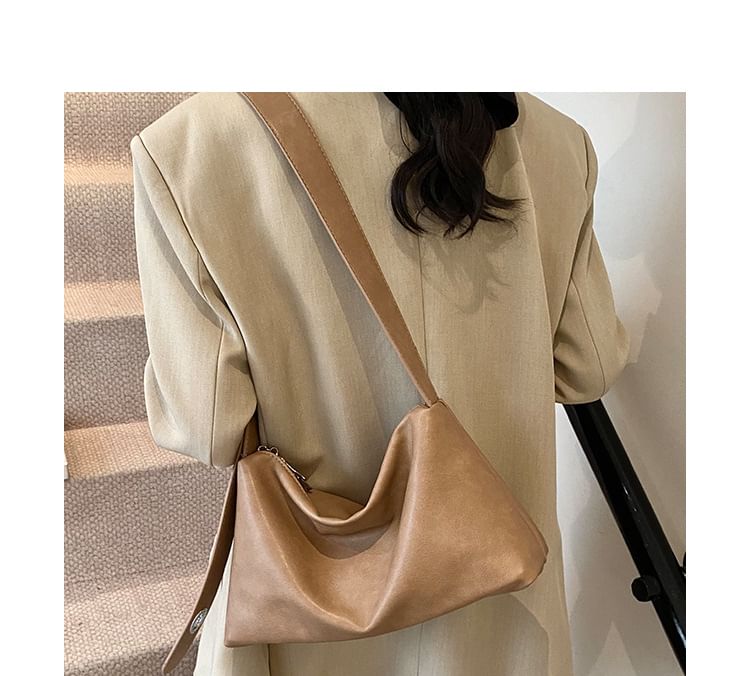 Faux Plain Bag Shoulder Leather