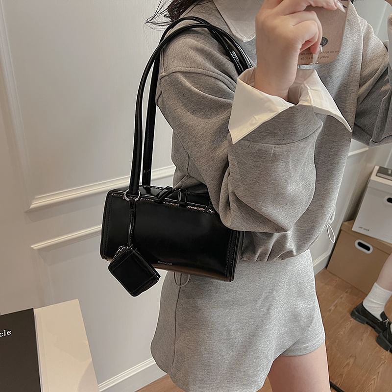 Faux Bag Leather Box Shoulder