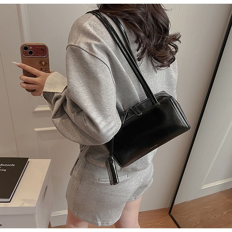 Faux Bag Leather Box Shoulder